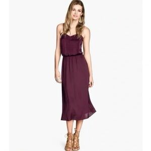 H&M Deep Burgundy Midi Dress